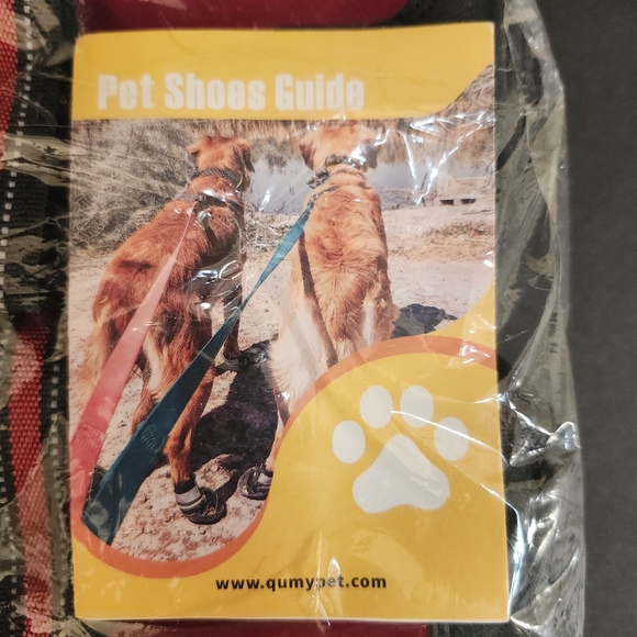 QUMY PETS RED/BLACK SIZE 7 (63-75LBS) WATERPROOF PROTECTIVE ADJ. DOG BOOTS NWOT - Picture 3 of 14